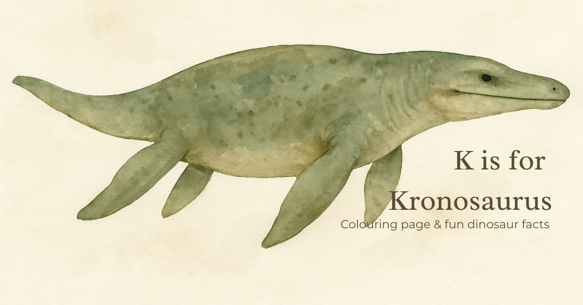 Free Kronosaurus Colouring Page – Dinosaur Printable for Kids – Cedar Lane
