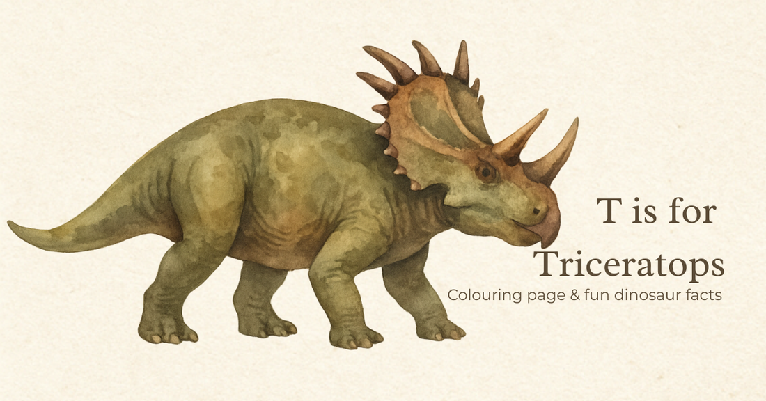 Free Triceratops Colouring Page – Dinosaur Printable for Kids