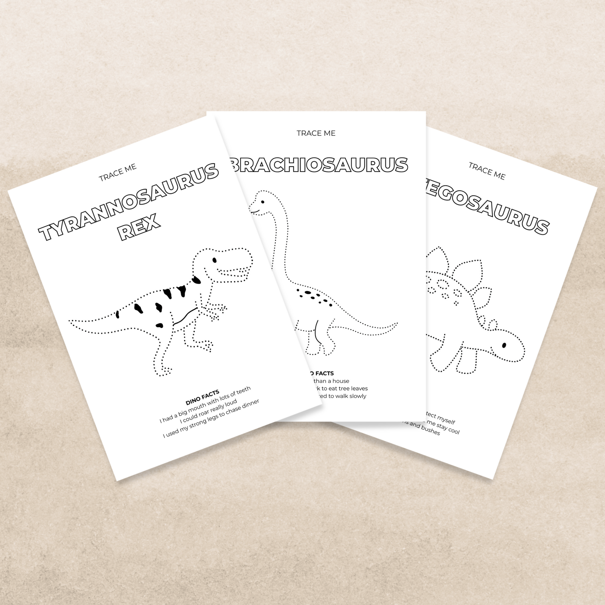 10 Free Dinosaur Tracing Pages - Digital Download