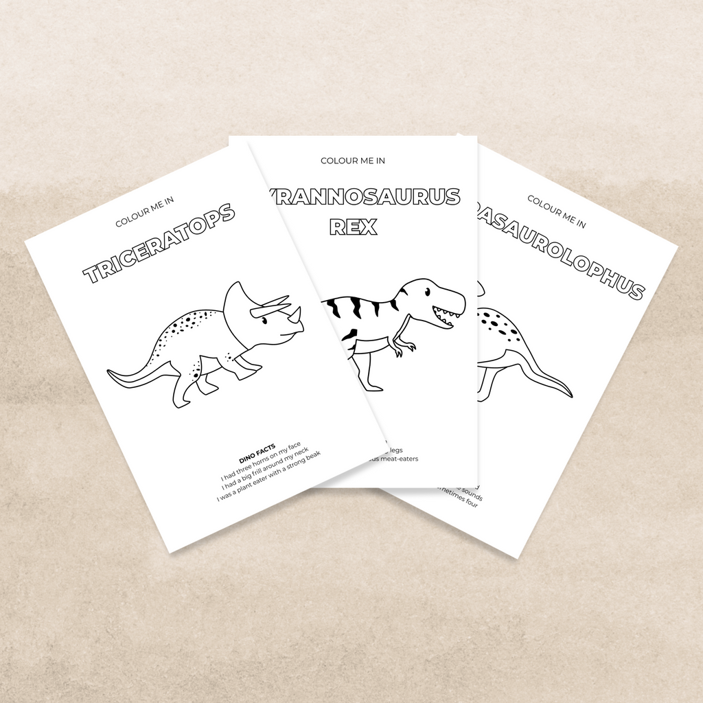 10 Free Dinosaur Colouring Pages  - Digital Download