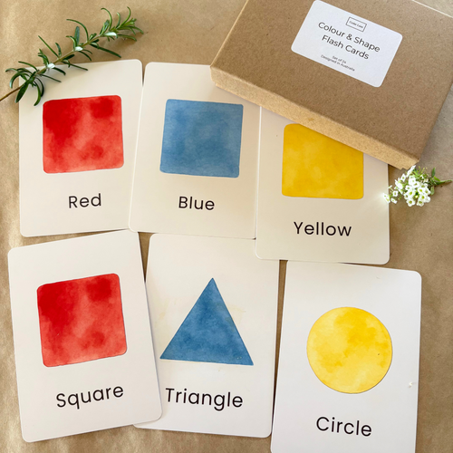 Colour & Shapes Flash Cards Bundle 24 Set - Memory & Go Fish Games