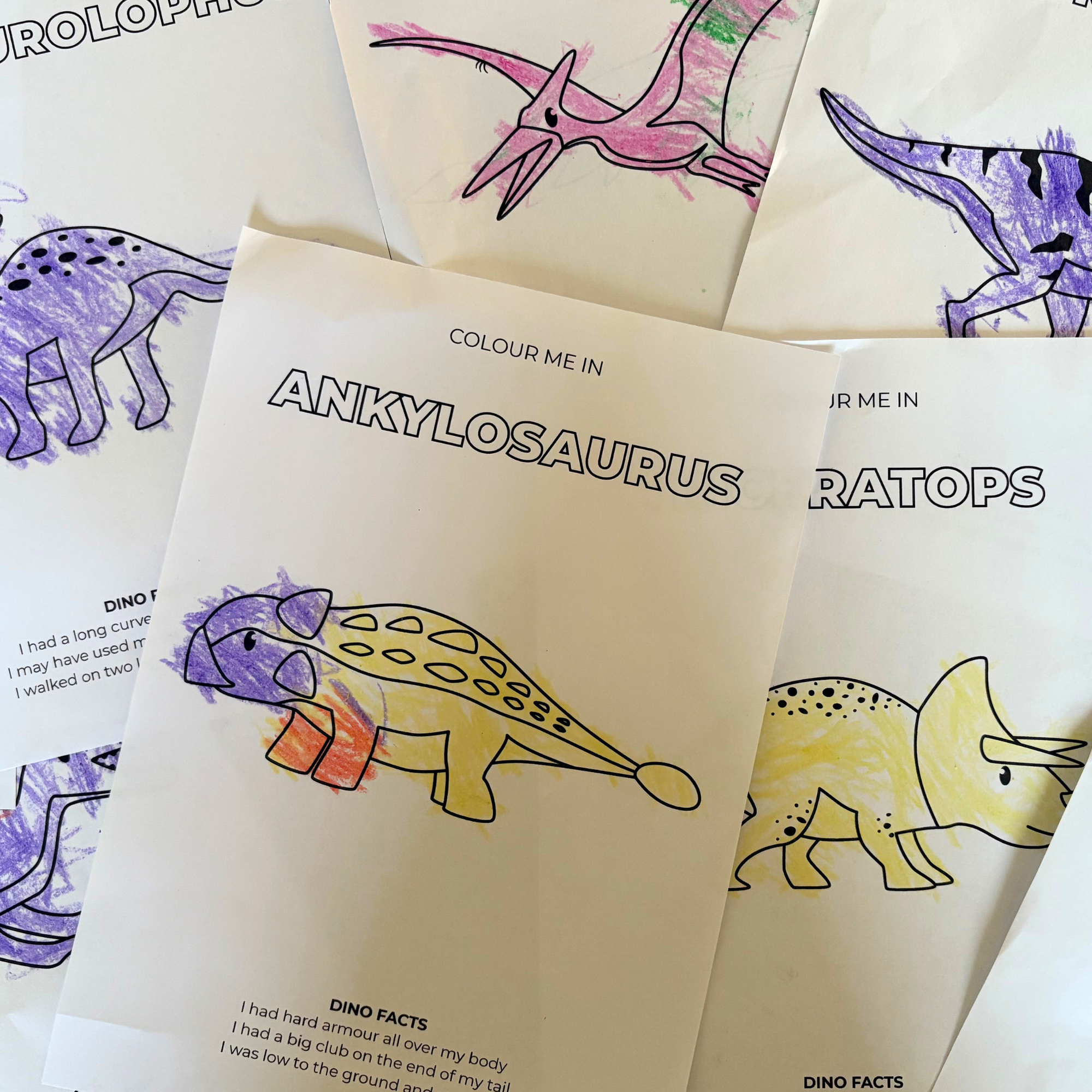 10 Free Dinosaur Colouring Pages  - Digital Download