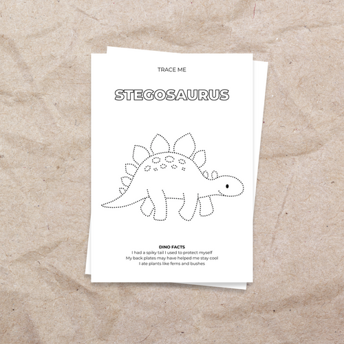 10 Free Dinosaur Tracing Pages - Digital Download